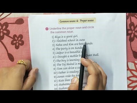 Common nouns and Proper nouns worksheets for class 2 . with PDF