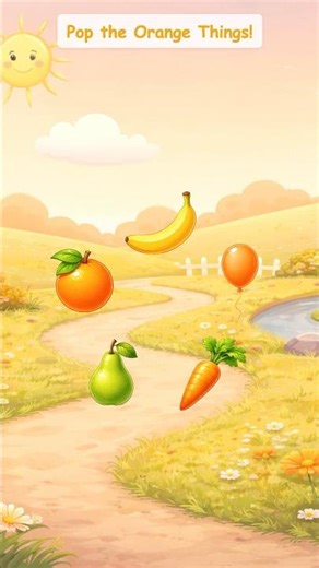 Pop the Orange Things 🧡 | Fun Color Game for Toddlers | Puzzle Sprouts