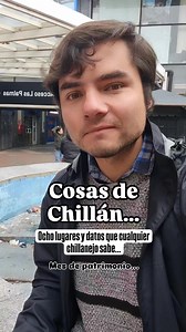 Cosas características de Chillán... Estamos en el Mes del Patrimonio, y se me ocurrió hacer este video reuniendo esos lugares y datos que cualquier chillanejo vecino de esta ciudad conoce. Por ej. quién no dice que cuando vamos al centro nos juntamos "en la pileta del mall" como punto de encuentro. Las infaltables longanizas tan representativas de la ciudad, y que en todo Chile nos conocen por eso. Las típicas cocinerias del Mercado Techado que cuando uno va pasando por ahí las cocineras tienen 