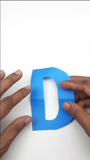Paper Letter Cutting "D" Without Template #Shorts