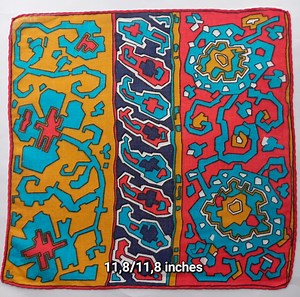 Vintage Cotton Handkerchief, Stylized Flowers, Used, Hand-hemmed, Signed, 11.8/11.8 Inches. - Etsy