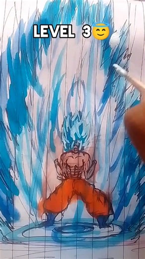 Drawing GOKU in Different levels 😳#drawing #goku #drawingchallenge #anime