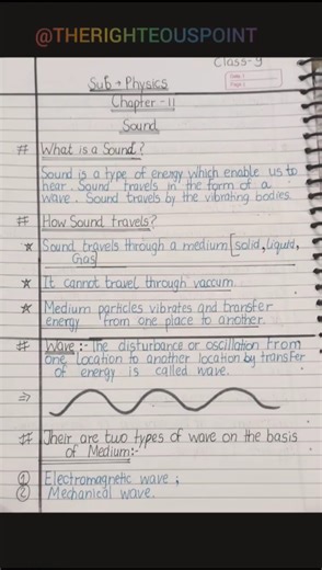 Class 9th Chapter Sound Notes