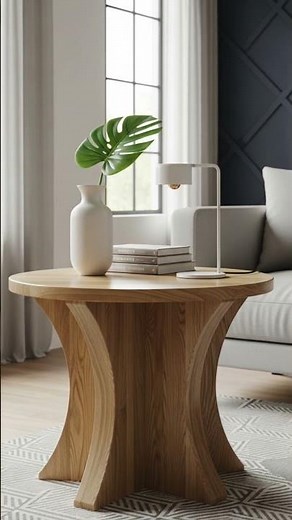 Unique Wooden Side Table | Round & Unusual Design for Your Living Room