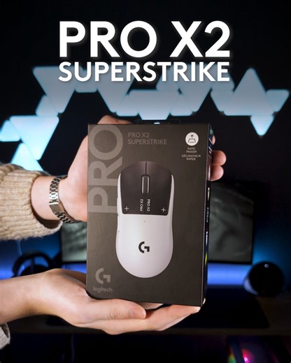 PRO X2 SUPERSTRIKE in hand! Have you played with one yet? Drop a comment with your thoughts on the revolutionary Haptic Inductive Trigger System (HITS) ⬇️ | Logitech G