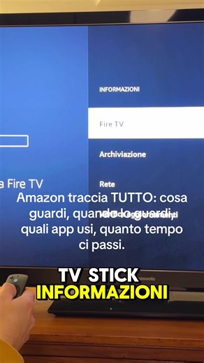 Il tuo Fire Stick ti sta spiando. Amazon traccia TUTTO: cosa guardi, quando lo guardi, quali app usi, quanto tempo ci passi. E dopo ogni aggiornamento? Riattiva le impostazioni che TU avevi spento. Senza dirtelo. Senza avvisarti. Ho controllato il mio Fire TV e 7 impostazioni privacy erano RIATTIVATE. Nel video completo su YouTube ti faccio vedere le 8 cose da spegnere SUBITO per bloccare il tracciamento: ✅ Annunci personalizzati ✅ Raccolta dati app ✅ Tracciamento dispositivo ✅ Monitoraggio dati