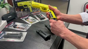 Sabre Home Defense Projectile Launcher, Large Size with (7) 0.68 Cal. Impact Projectiles, 40% More Stopping Power for Extra Home Protection, Holds Up to 7 Projectiles