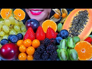 ASMR FRESH FRUIT PLATTER *MAKAN BUAH SEGAR* ताजे फल खाएं MUKBANG MASSIVE Eating Sounds