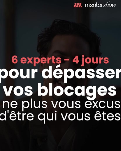 🧘 Le grand rendez-vous de la confiance en soi I Édition 2025 Les 28, 29, 30 octobre et le 2 novembre à 19 H 💥 Évènement gratuit en ligne et en direct, avec Boris Cyrulnik, Fabrice Midal, Christophe André, Frédéric Lenoir, Réginald Allouche, Kevin Finel… 🎫 Réservez votre place dès maintenant en cliquant sur ce lien : https://go.mentorshow.com/rendez-vous-confiance-en-soi 4 soirées pour dépasser vos blocages et prendre confiance en vous sans vous excuser d'être qui vous êtes. 👉 des exercices p