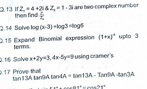 Q. 13 If Z _ { 1 } = 4 + 2 i \& Z _ { 2 } = 1 - 3 i are two com... | Filo