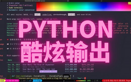 python rich 炫酷输出