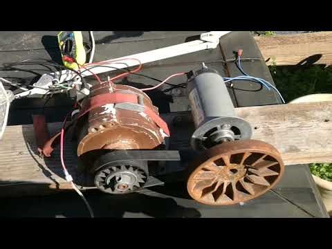 DC Dynamo running a 3 phase 24 volt AC generator for Mechanical Rotary Conversion