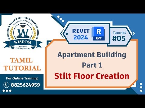 REVIT Tamil Tutorial - Apartment Building - Part 2 - Stilt Floor Creation