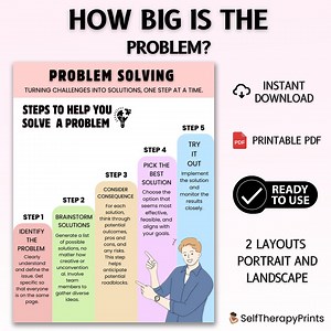 How Big is the Problem? | Problem-solving Worksheet in PDF | 5-step Process for Kids & Teens | Digital Download - Etsy