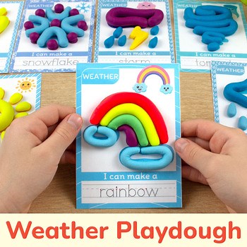 Weather Playdough Mats: Nature Word Tracing & Fine Motor Printable Activity