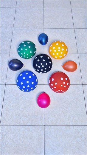 Black Red Yellow Green Blue and 4 Mini Balloon Bursting Satisfying