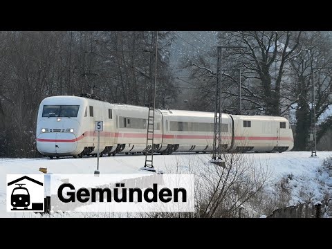 Gemünden railway junction – including ICE S, construction train, diagnostic railcar, etc.