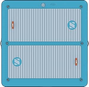 ZUP 6x6FT Drop Stich IMat Inflatable Floating Dock with EVA Foam Deck, Portable Deck/Water Mat for Pool, Beach, Lake, and River Fun