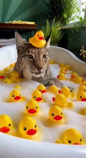 Lynx Taking A Bath With 100 Rubber Ducks! Wait, What? | DDN tổng hợp