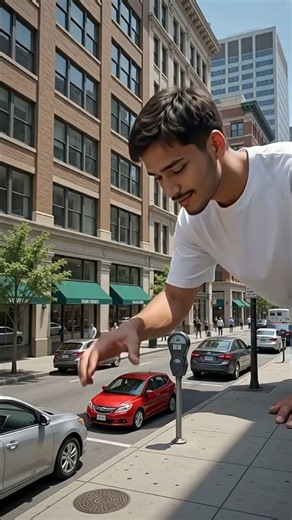 😱 Giant Man Picks Up a Real Car! 🚗 | Cinematic AI Video 4K| Epic VFX Short Film! #aivideo #trending