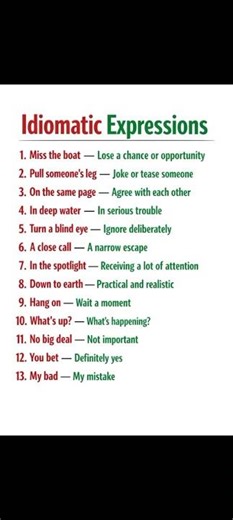 idiomatic Expressions