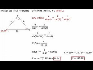 Triangle SSS (Law of Cosines and Sines)