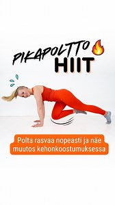 Pikapoltto HIIT on suunniteltu polttamaan rasvaa ja muuttamaan kehonkoostumusta 🔥 🔥 Polttaa rasvaa nopeasti – ja koko 6 viikon ajan ✅ Näe muutos kehossa – aina kasvoista käsiin, vatsaan ja peppuun ⏰ Tee 15 minuutissa "tunnin treeni" – hiki virtaa helposti 🗓 Suunniteltu liikuntatauon jälkeen aloitettavaksi ⚡ Tarkasti suunniteltu nousujohteisuus – näe tuloksia koko ohjelman ajan ➡️ Helposti seurattavat treenit – katso liikkeet perässä videolta Kokeile nyt tarjoushintaan ja säästä -50€ hinnassa!