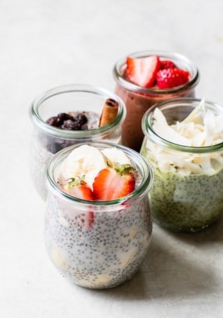The best chia seed pudding with 4 different delicious flavors.