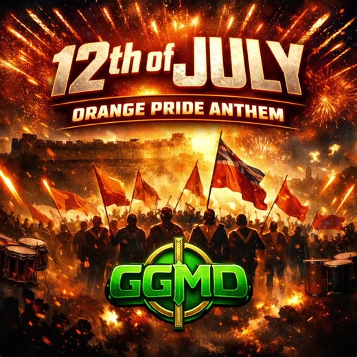 🎵 12th of July — ORANGE PRIDE ANTHEM | GGMD 🎵 Step straight into the heart of the Orange Parade with the **ultimate 12th of July Drum & Bass anthem**. From the very first second, the **kick drums hit hard**, the **bass rolls deep**, and the **crowd chants “ORANGE PRIDE!”** fill every corner of your headphones or Bluetooth speakers. Feel the **energy of the Derry sash**, the **marching drums on every street**, and the **orange flags waving high** as this anthem carries you through **Protestant 