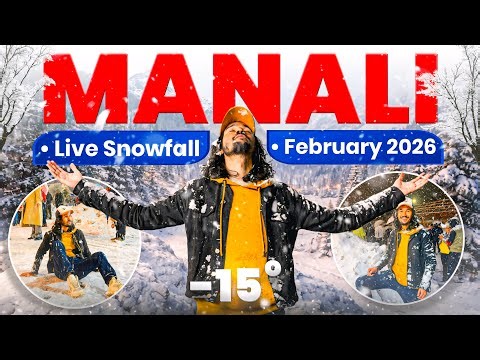 Manali Mall Road Live Snowfall February 2026 | Manali Live Snowfall