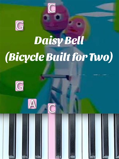 Daisy Bell Song (A Bicycle Built for Two) easy piano tutorial #daisybell #bicyclebuiltfortwo #tadc #pianotutorial #pianolesson
