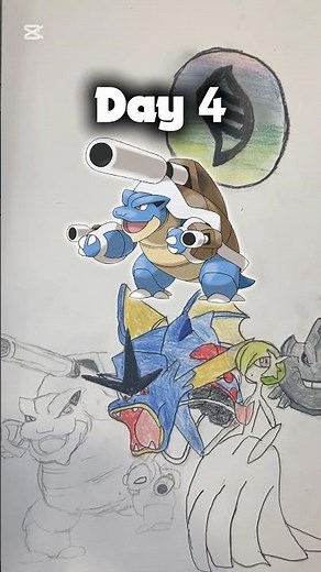 Day 4 Drawing All Mega Evolution Pokemon - Mega Blastoise