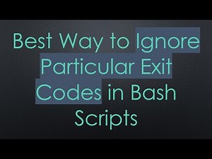 Best Way to Ignore Particular Exit Codes in Bash Scripts