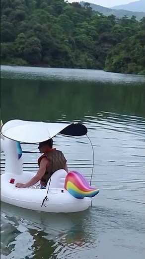Motorized Inflatable Unicorn Pool Float with Canopy
