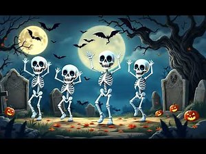 Skeleton Dance Party in the Graveyard! | Fun Halloween Window Projection