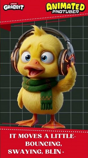 Animated PNGtuber Duck Gamer with 5 Expressions. Veadotube Mini. #pngtuber #vtuber