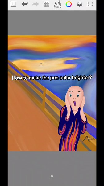 How to make the pen color brighter using the Autodesk Sketchbook? . . . #digitalart #autodesksketchbook #fyp #artistsoftiktok