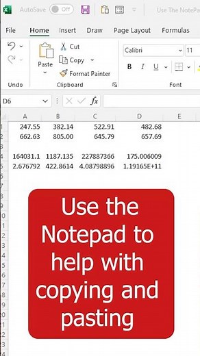 Use the NOTEPAD to help with copying and pasting 🧙‍♂️ #exceltutorial #quicktips
