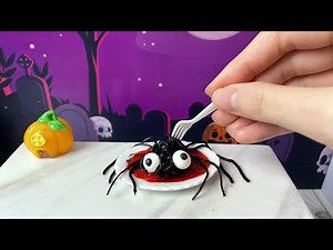 Halloween Miniature Food Spooky spider spaghetti 🕷- real mini cooking at tiny kitchen