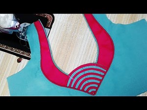 how to sew patch work blouse neck designs cutting and stitching for beginners