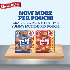 1.1K views · 103 reactions | Get 2 more Little Debbie Mini Muffins in every pouch. Perfect for busy—and hungry—families, it’s fresh-baked taste on the go. | Little Debbie | Facebook