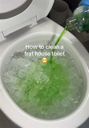 Green ice toilet scrub 🫧💚 #asmrcleaning #toiletcleaning #CleanTok #satisfying #asmr