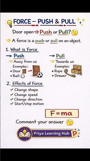 👉 Force | Push & Pull Explained | TNPSC Science | Class 8 & 9 Physics Basics