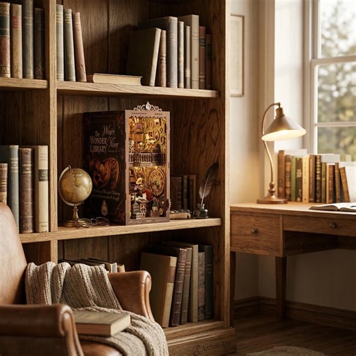 Book Nook DIY Kit Miniature Library Bookend Wooden Bookshelf Insert 3D Puzzle Decor Gift - Etsy UK