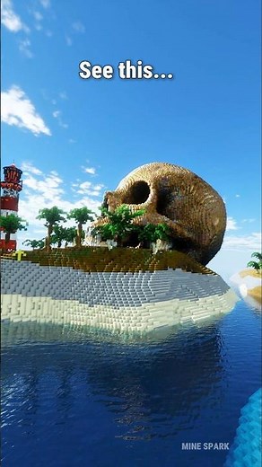 Turning a Minecraft Ocean into SKULL ISLAND 🌊💀#minecraft #shorts