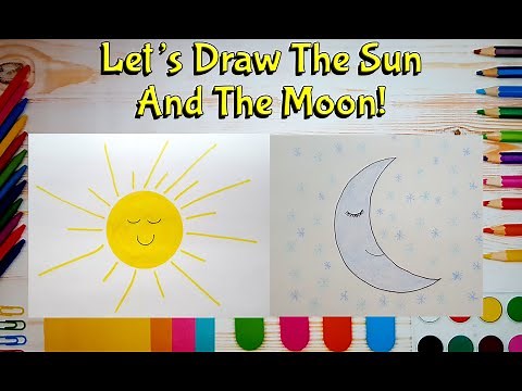 How To Draw The Sun and The Moon! (Art For Kids!) - Easy Step By Step Beginner Art/Drawing Lesson!