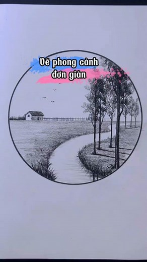 Vẽ phong cảnh đơn giản #vẽ #vetranh #vẽtranh #meodayve #huongdanve #artist #fyp #xuhuong #foryou