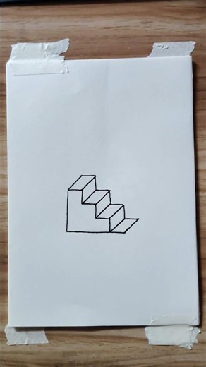 easy 3d stair drawing in second | easy drawing