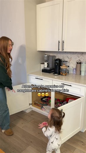 Idk how I got anything organized with these 2 🤣 #organizedhome #diy #craftsforkids #transformation #momof4