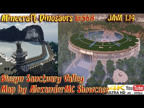 Biosyn Sanctuary Valley Map by AlexanderMC Jurassic World 4K60FPS Minecraft JAVA Dinosaurs Ep568